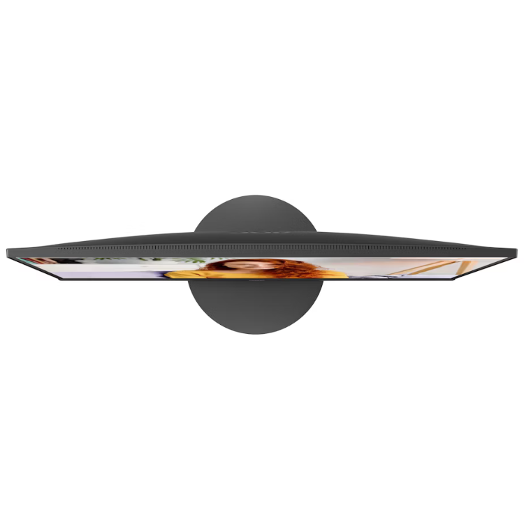 Monitor AOC IPS FHD 27 polegadas preto com imagem de uma pessoa a trabalhar no ecrã.