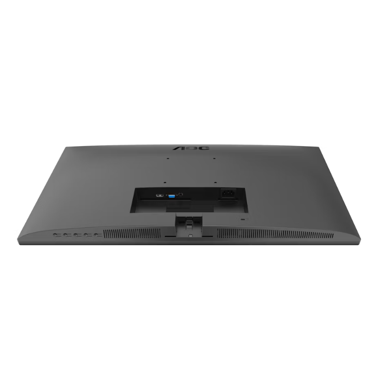 Monitor AOC 27B3HA2, preto, parte traseira com entradas e logotipo.