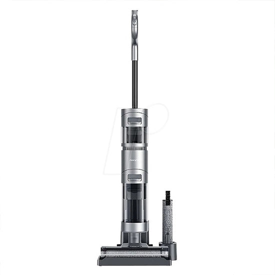 Dreame H11 Max cordless hard floor cleaner, silver and black, upright with detachable handheld.