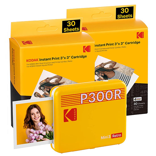 Kodak Photo Printer Mini Retro 3 P300R Gelb (60 Blatt)