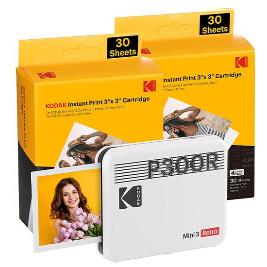 Impressora Kodak Photo Printer Mini Retro 3 P300R Branco (60 Folhas)