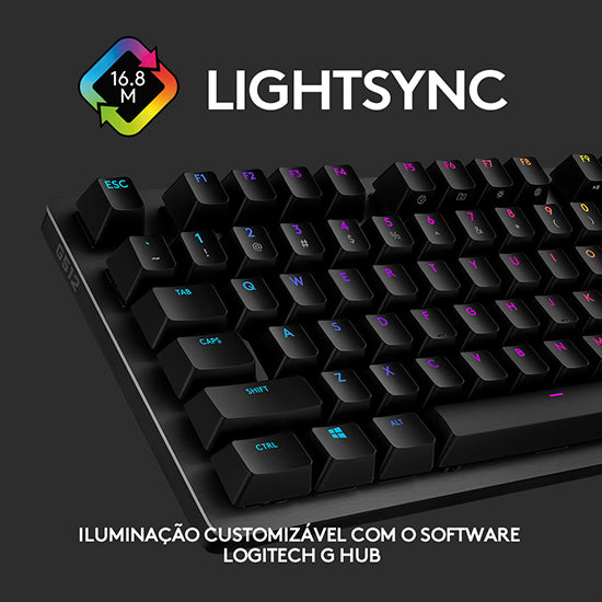 Teclado Mecânico Logitech G512 Carbon RGB GX Brown Switches