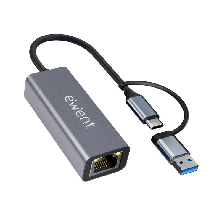 Adaptador de Rede Ewent EW9819 USB-C/USB-A RJ45 Gigabit