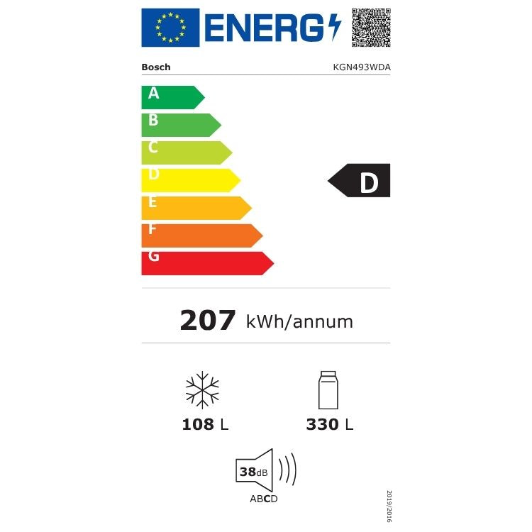 Frigorífico Combinado Bosch Serie 4 KGN493WDA 438L Total No Frost Branco Classe D