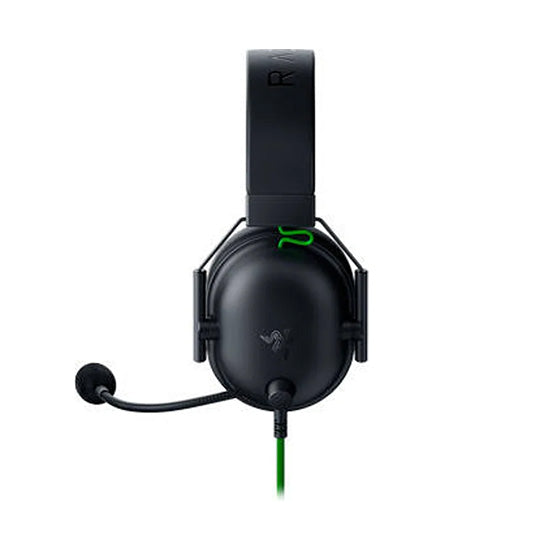 Razer Blackshark V2 X 7.1 gaming headset, black, over-ear, green accents.