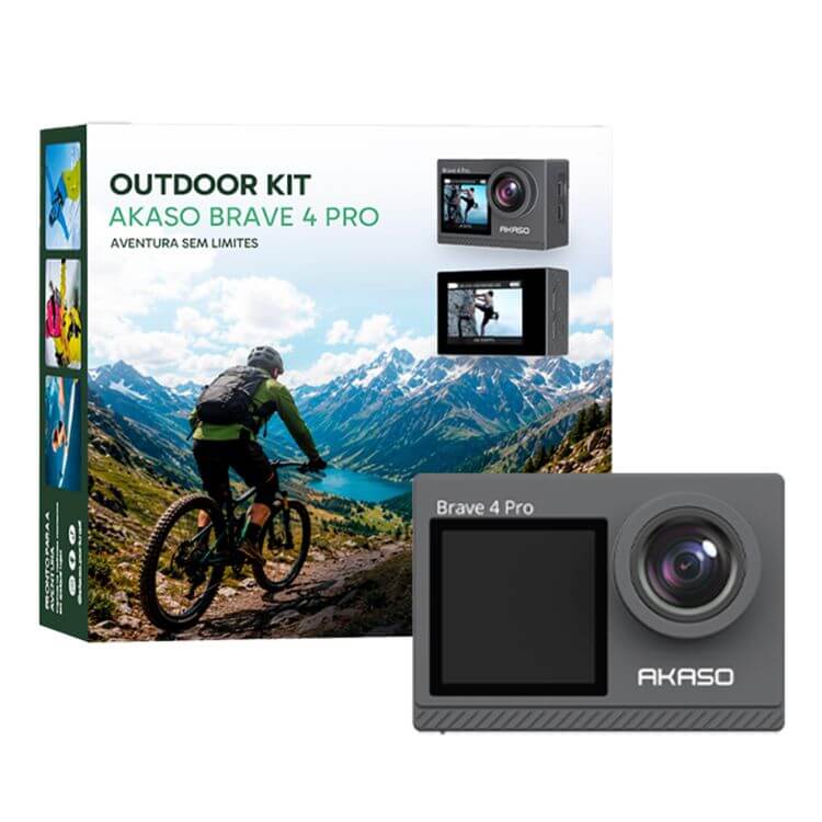 Action Cam Akaso Brave 4 Pro Outdoor Kit Preto
