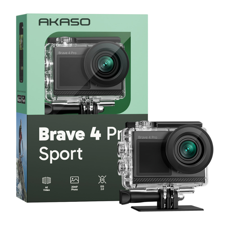 Action-Cam Akaso Brave 4 Pro Sport-Set Schwarz