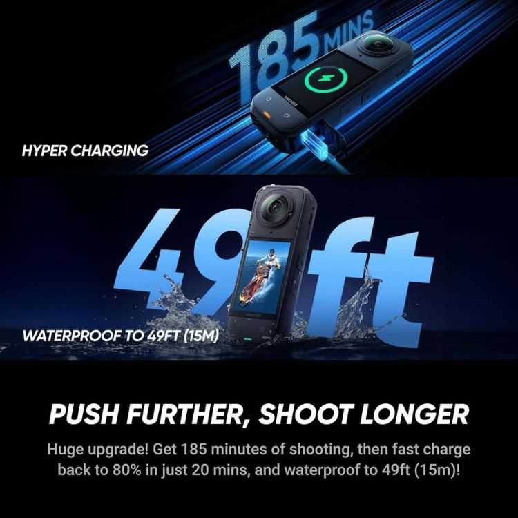 Action Cam Insta360 X5 Standard Bundle Schwarz