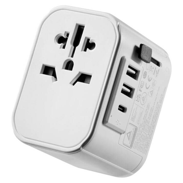 Adaptador de Viagem Universal Ewent EW1475 EUA/UK/AUS/CN 2x USB + 1x USB-C
