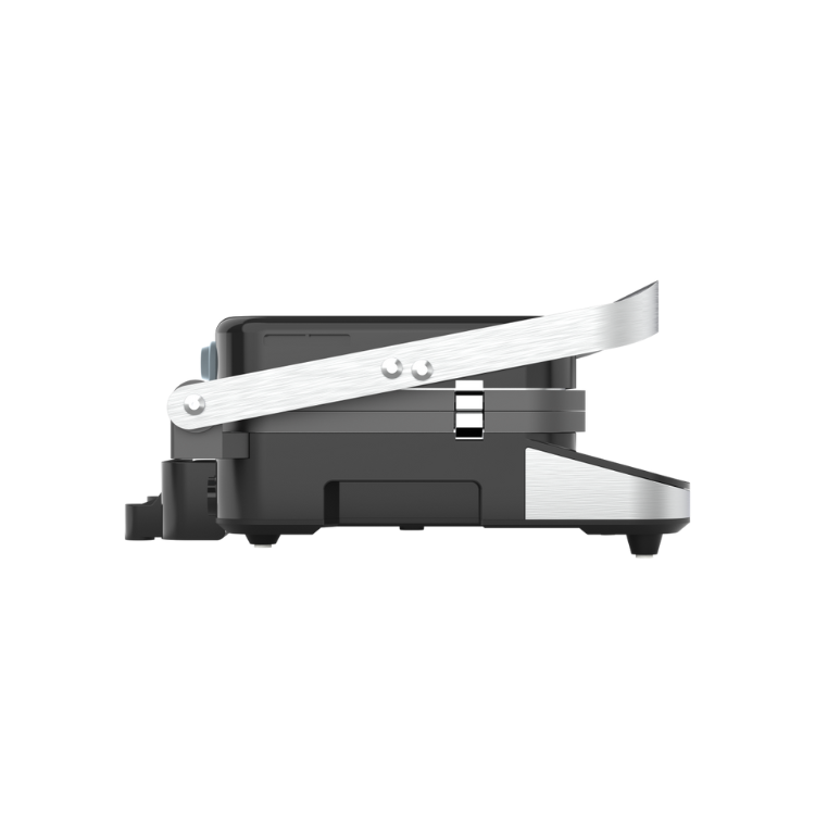 Black AENO electric grill, 2000W, with silver handle and accents.