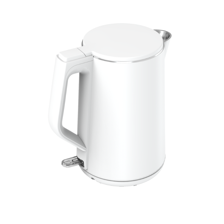 White Aeno electric kettle, 1.5L, 2200W, shiny finish.