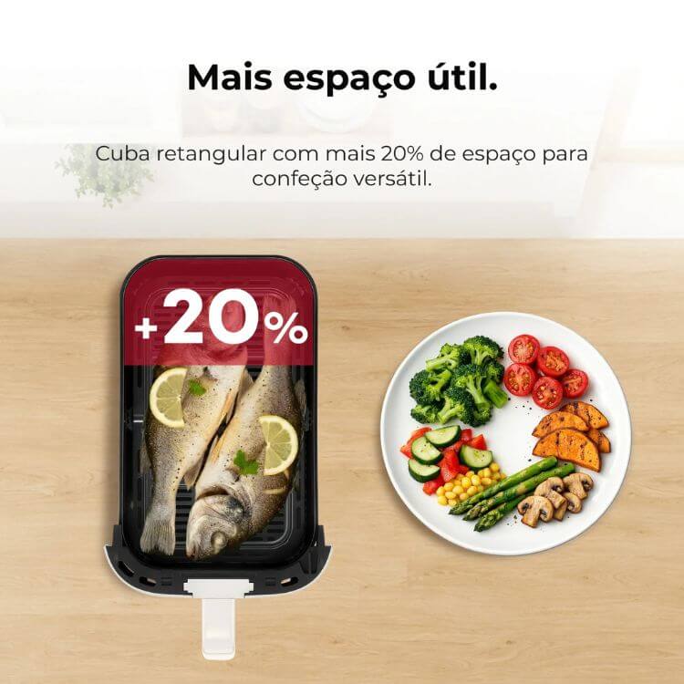 Fritadeira Flama Airfryer Slim Pearl 651FL 6L Branco