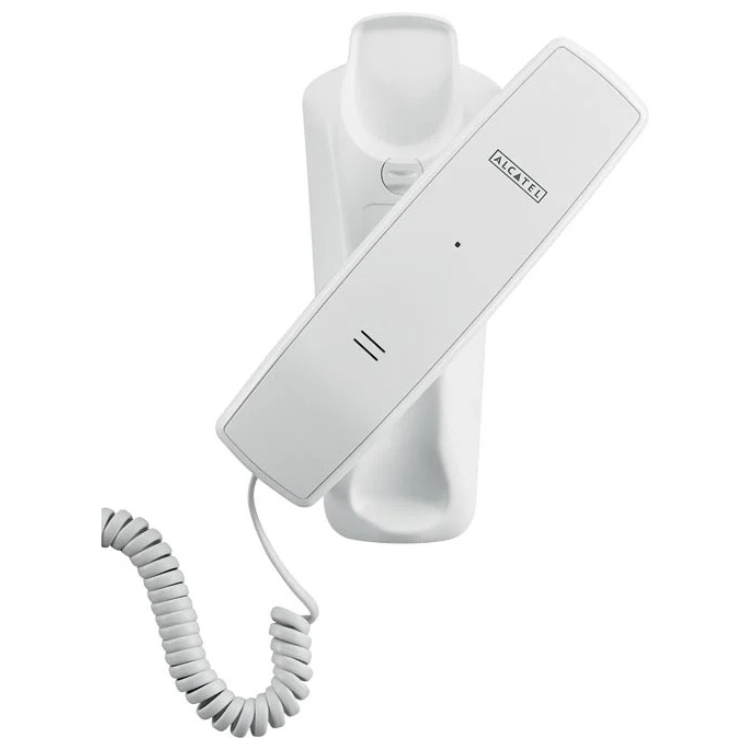 Telefone Fixo Alcatel Temporis 10 Pro Branco, com auricular e base.