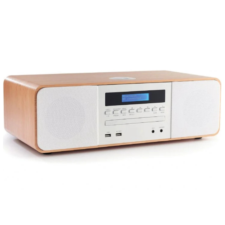 Thomson MIC201IBT 50W white and wood grain Bluetooth micro hi-fi system