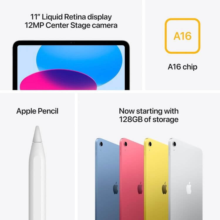 Apple iPad 2025 11" 11ª Geração (2025) A16 256GB Wi-Fi Amarelo