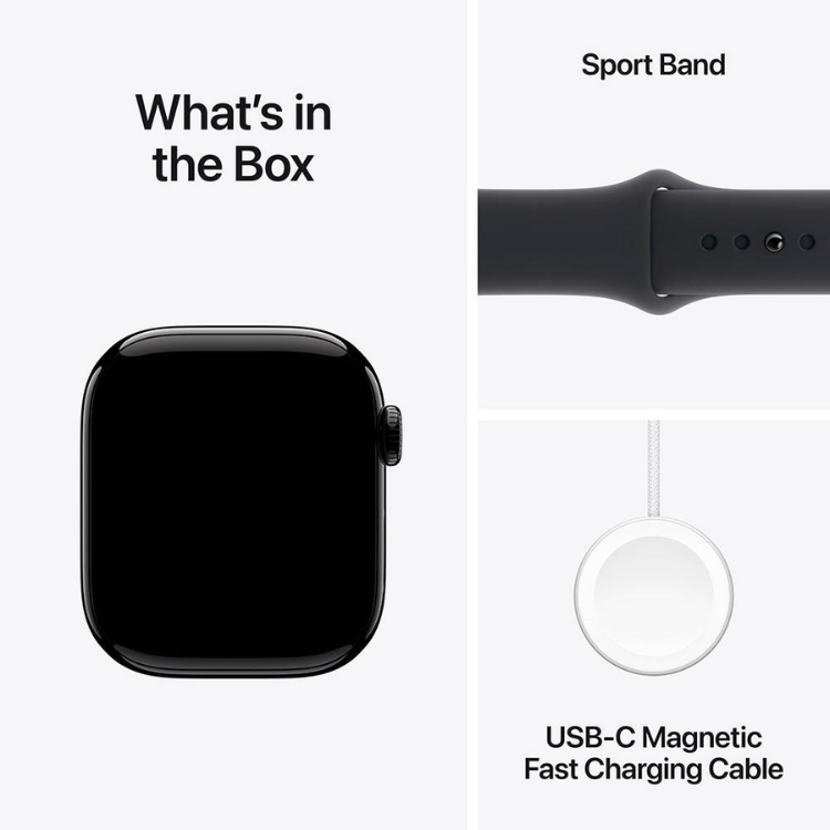 Apple Watch Series 10 GPS 46mm Alumínio Preto c/ Bracelete Desportiva Preto M/L - Artigo de Exposição