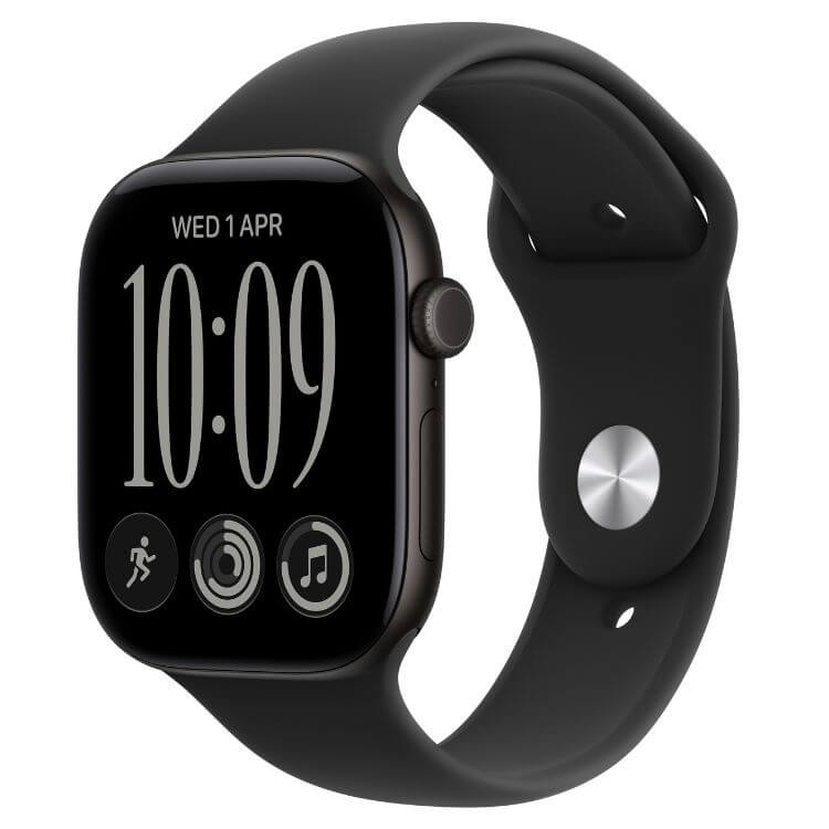 Apple Watch Series 12 GPS 42mm Alumínio Preto c/ Bracelete Desportiva Preto - S/M
