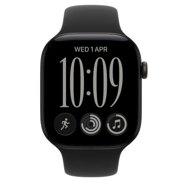 Apple Watch Series 12 GPS 46mm Alumínio Preto c/ Bracelete Desportiva Preto - M/L