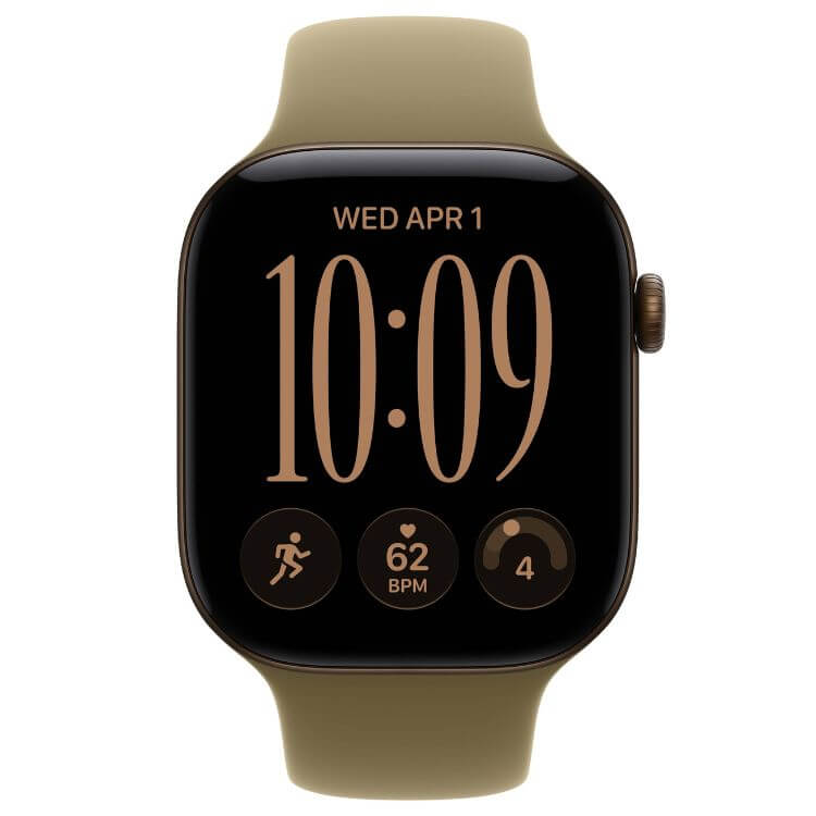 Apple Watch Series 12 GPS 46mm Bronze Escuro c/ Bracelete Desportiva Verde-Azeitona - M/L
