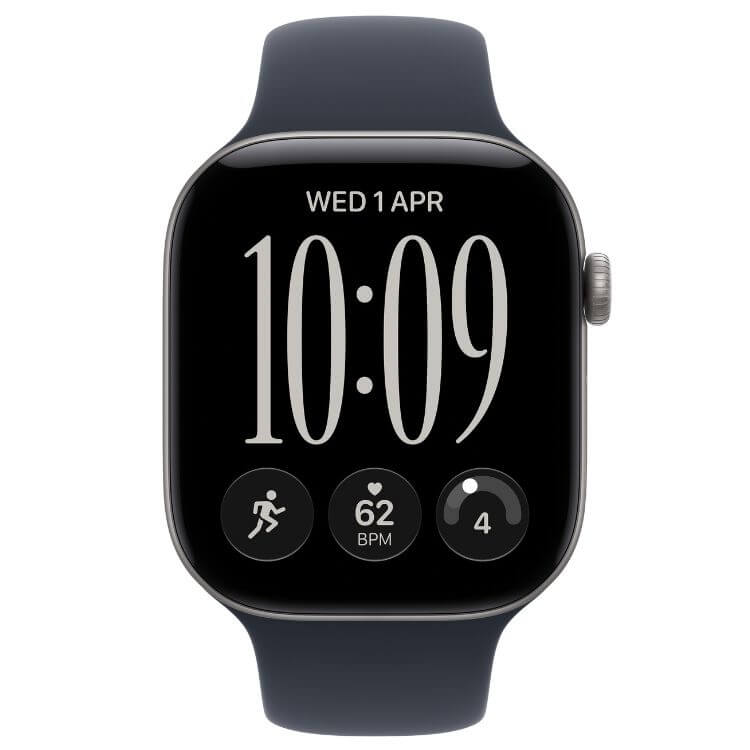 Apple Watch Series 12 GPS 46mm Alumínio Cinzento c/ Bracelete Desportiva Azul - M/L