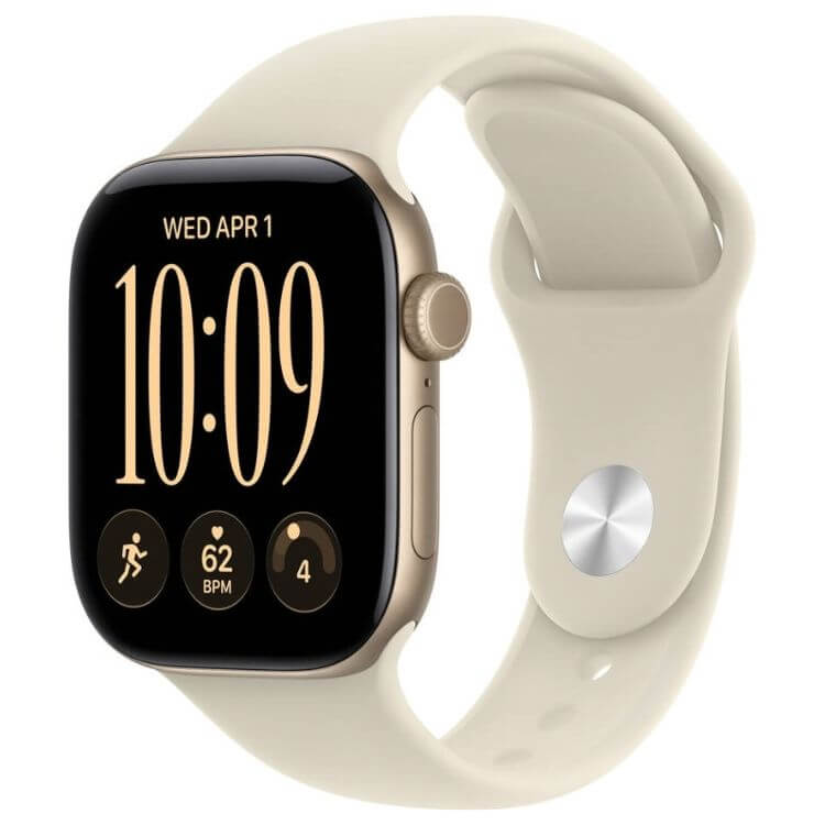 Apple Watch Series 12 GPS 42mm Alumínio Dourado c/ Bracelete Desportiva Areia - S/M