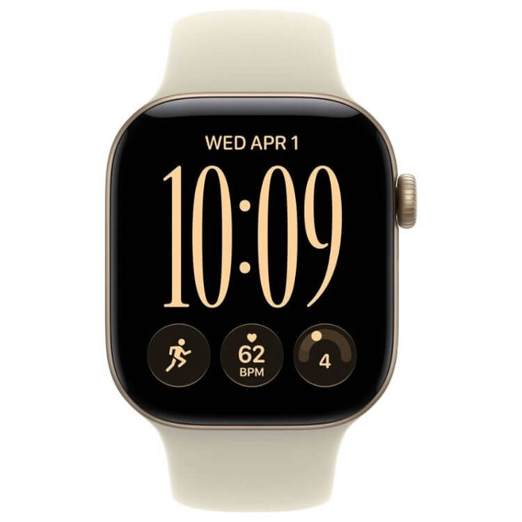 Apple Watch Series 12 GPS 42mm Alumínio Dourado c/ Bracelete Desportiva Areia - S/M