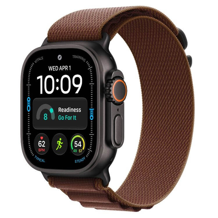 Apple Watch Ultra 4 GPS + Cellular 49mm Titânio Preto c/ Bracelete Loop Alpine Bordô - M