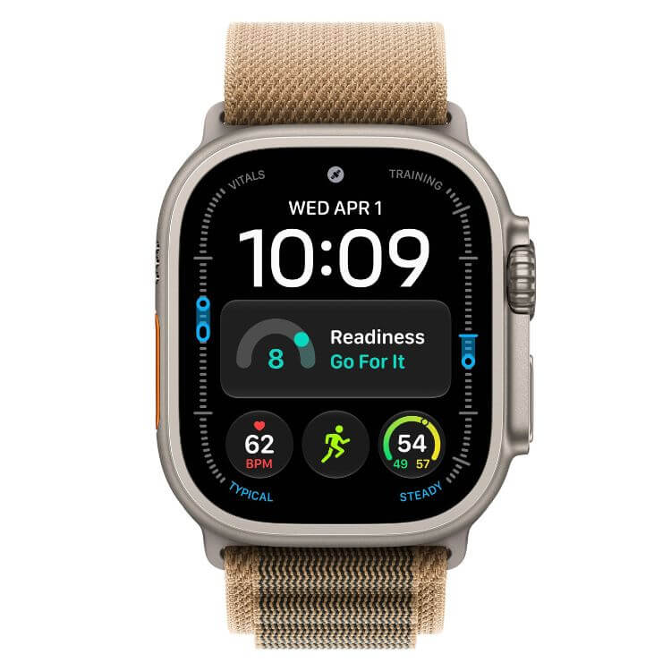 Apple Watch Ultra 4 GPS + Cellular 49mm Titânio Natural c/ Bracelete Loop Alpine Deserto - M