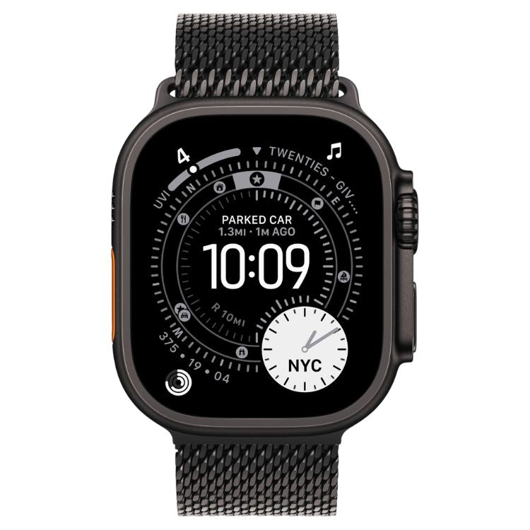 Apple Watch Ultra 3 GPS + Cellular 49mm Titânio Preto c/ Bracelete Loop Milanesa Titânio - S