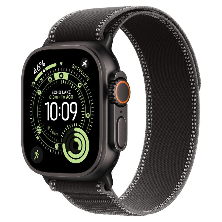 Smartwatch Apple Watch Ultra 3 GPS + Cellular 49mm Titânio Preto c/ Bracelete Loop Trail Preto - M/L