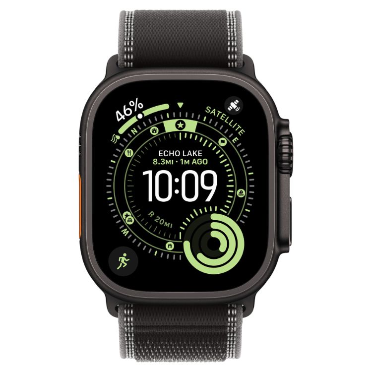 Smartwatch Apple Watch Ultra 3 GPS + Cellular 49mm Titânio Preto c/ Bracelete Loop Trail Preto - M/L