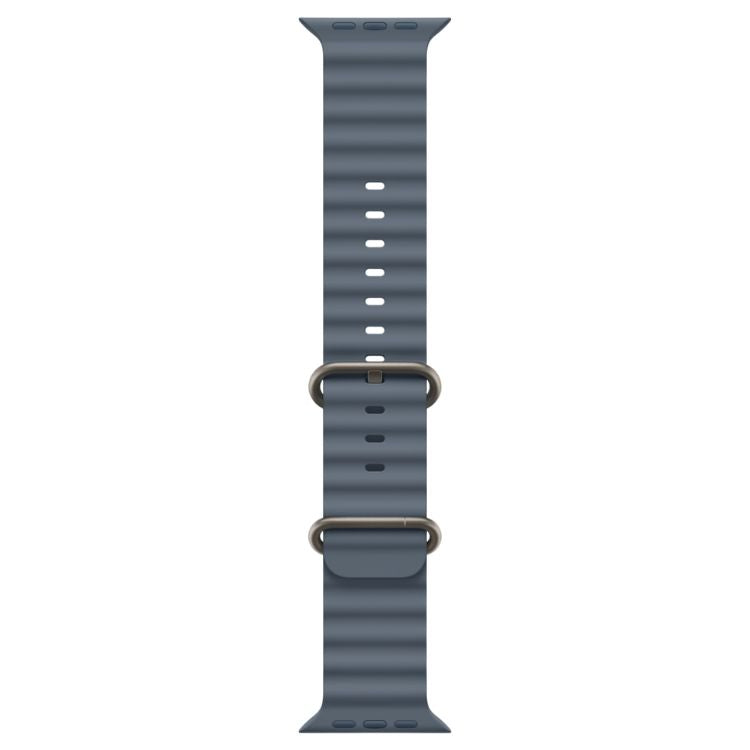 Pulseira Ocean Azul para Apple Watch Ultra 3, com fivela e detalhes em metal, pronta para smartwatch de 49mm.