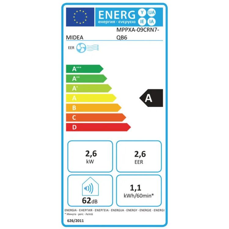 Ar Condicionado Portátil Midea MPPXA-09CRN7-QB6 9000BTU