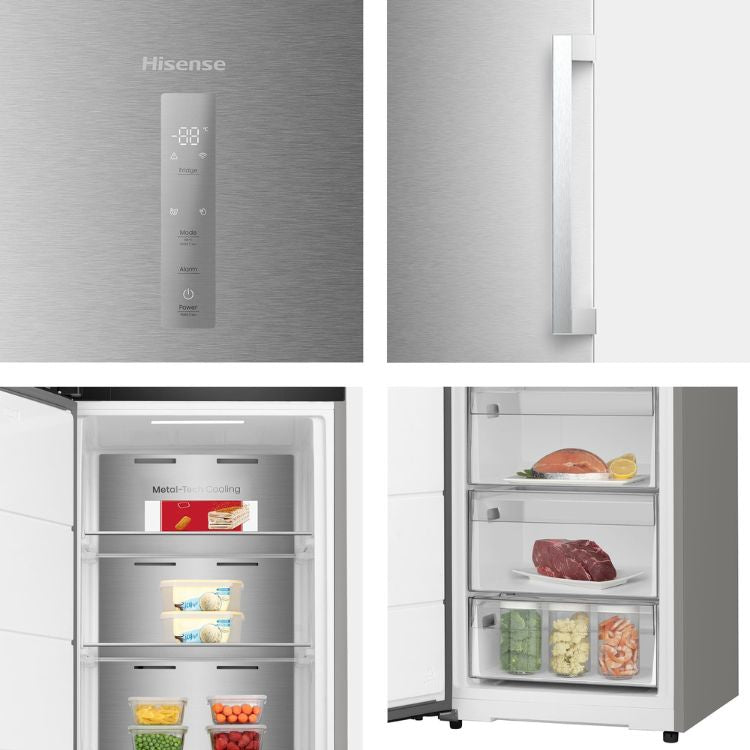 Hisense FT3K310SAIE1 Vertikal-Gefrierschrank 312L Edelstahl