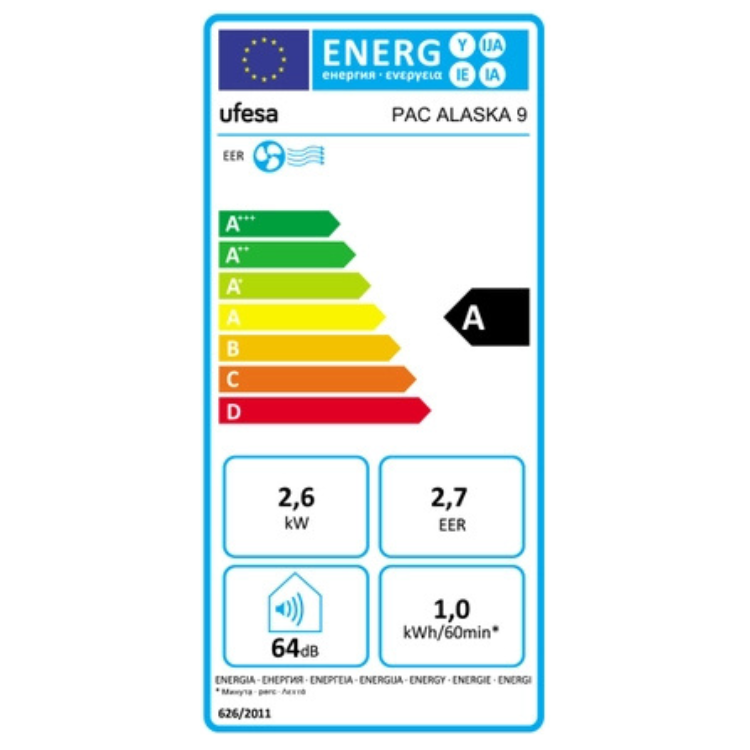 Ufesa Alaska 9 Kühlen 9000BTU Mobile Klimaanlage