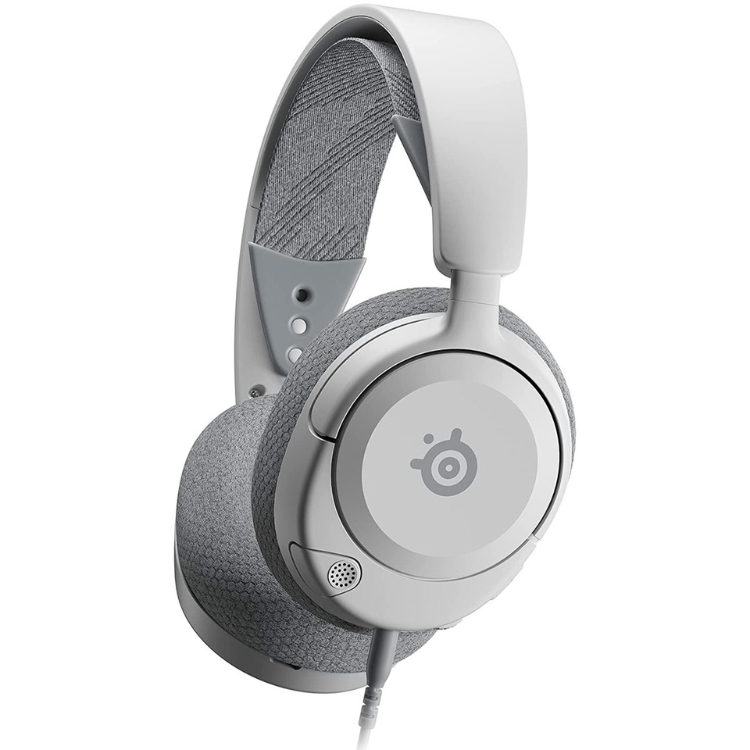 SteelSeries Arctis Nova 1 white gaming headset with gray accents and logo.