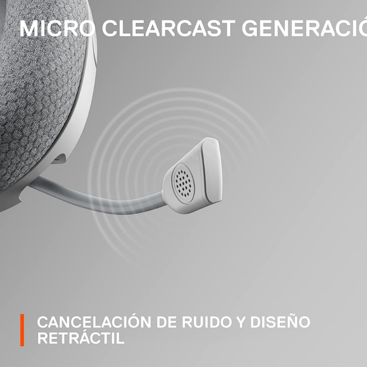 SteelSeries Arctis Nova 1 white gaming headset mic close-up.