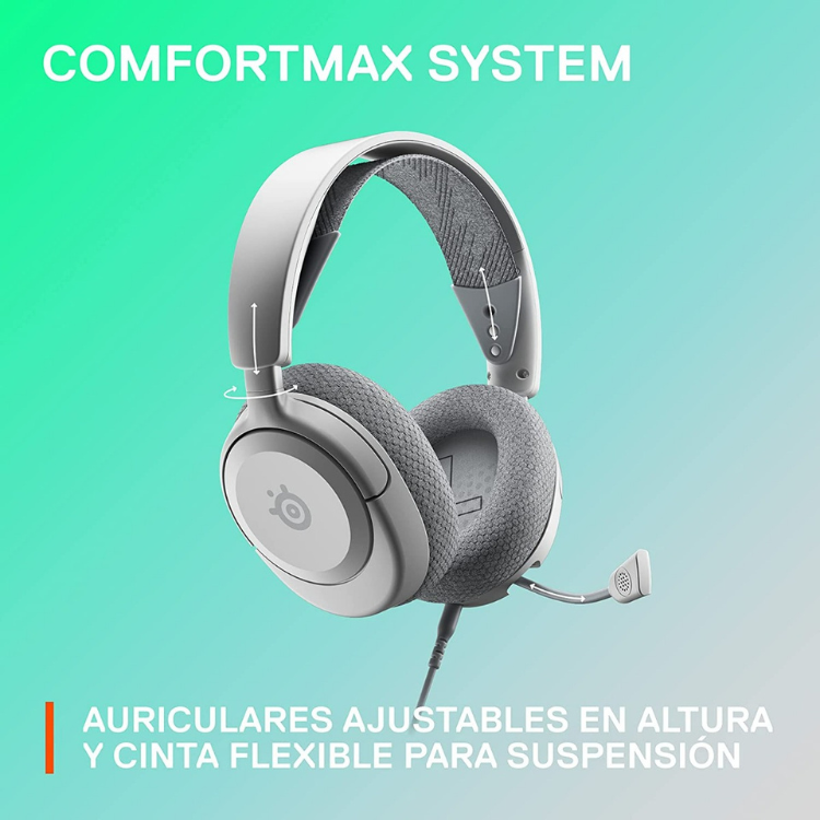 SteelSeries Arctis Nova 1 white gaming headset with grey ear cushions and adjustable headband.