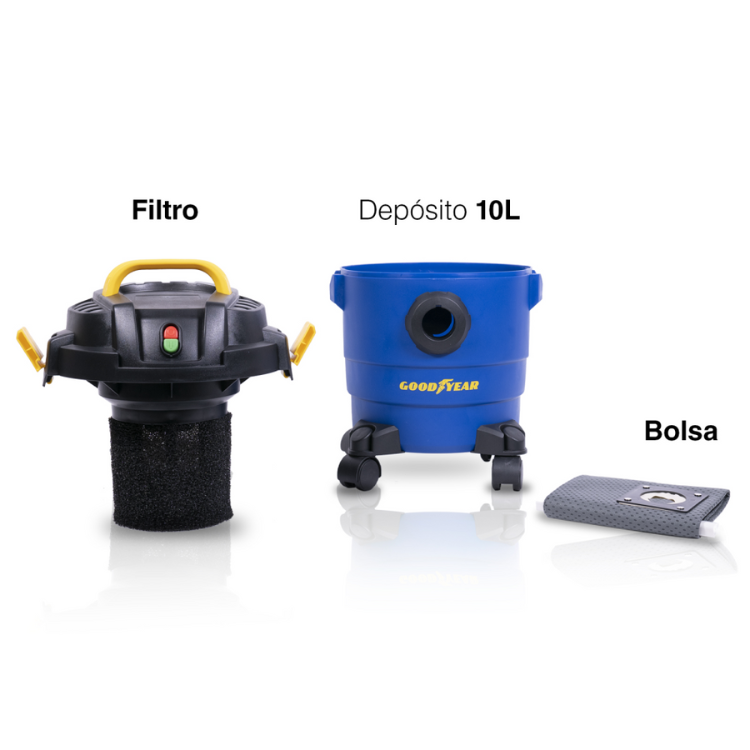 Aspirador Sólidos/Líquidos Goodyear 10L GY10VC