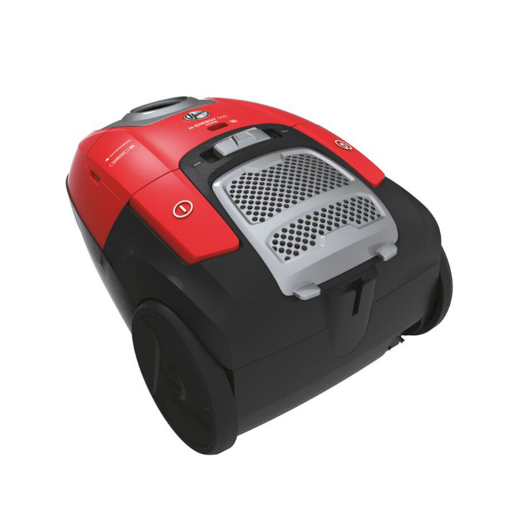 Aspirador Hoover H-Energy 500 vermelho com saco e design compacto.
