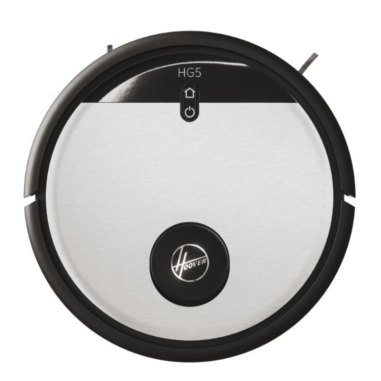 Black and silver Hoover HG510D robot vacuum cleaner.
