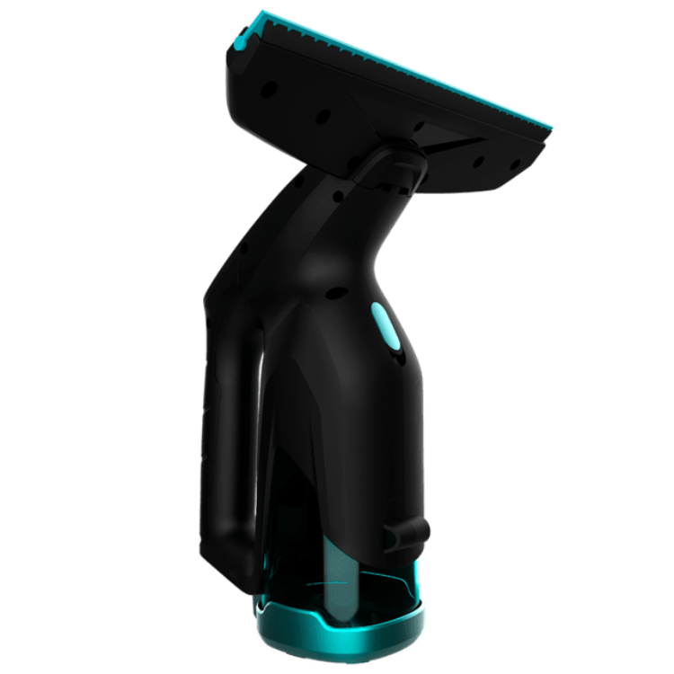 Aspirador de vidros Cecotec Conga Popstar Glass Titânio, preto e turquesa.