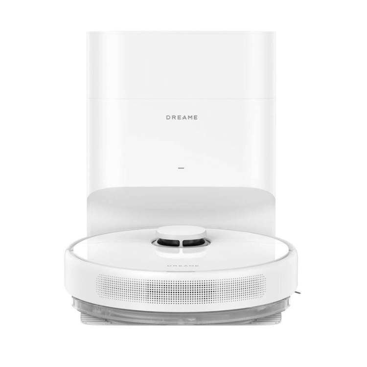 White Dreame D10 Plus Gen 2 robot vacuum with charging base.