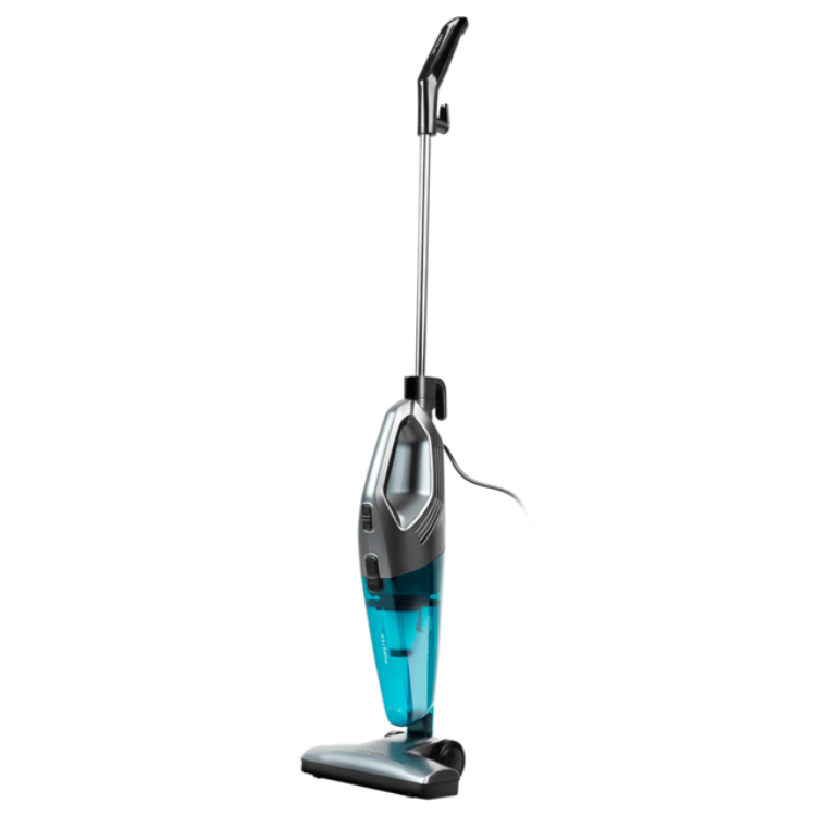 Cecotet Conga Popstar 1000 Duostick upright vacuum, silver and blue.