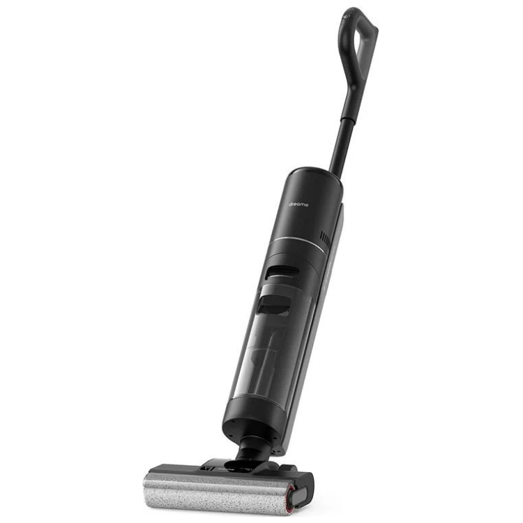 Black Dreame H12 Pro wet dry vacuum cleaner with gray roller brush.