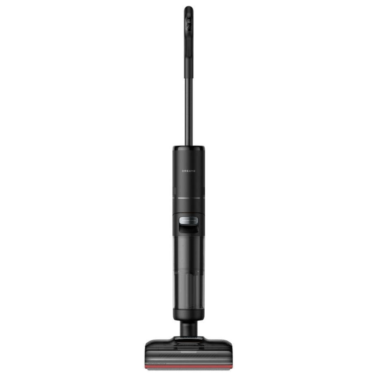 Black Dreame H15 Pro wet and dry vacuum cleaner with red base.