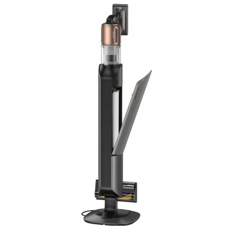Dreame Z20 cordless vacuum, black with rose gold accents, wall-mounted charger.
