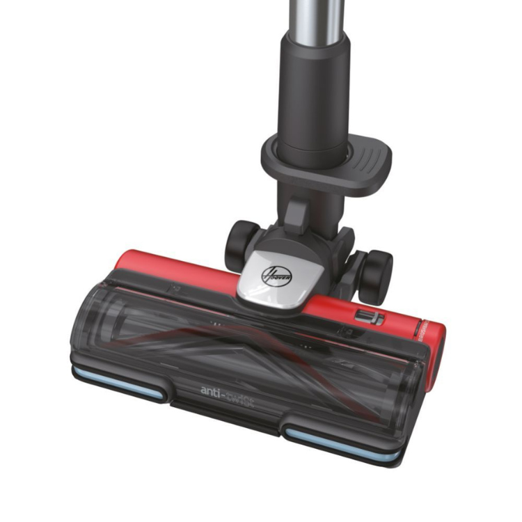 Hoover HF9 upright vacuum cleaner head, red and black with anti-tangle feature.