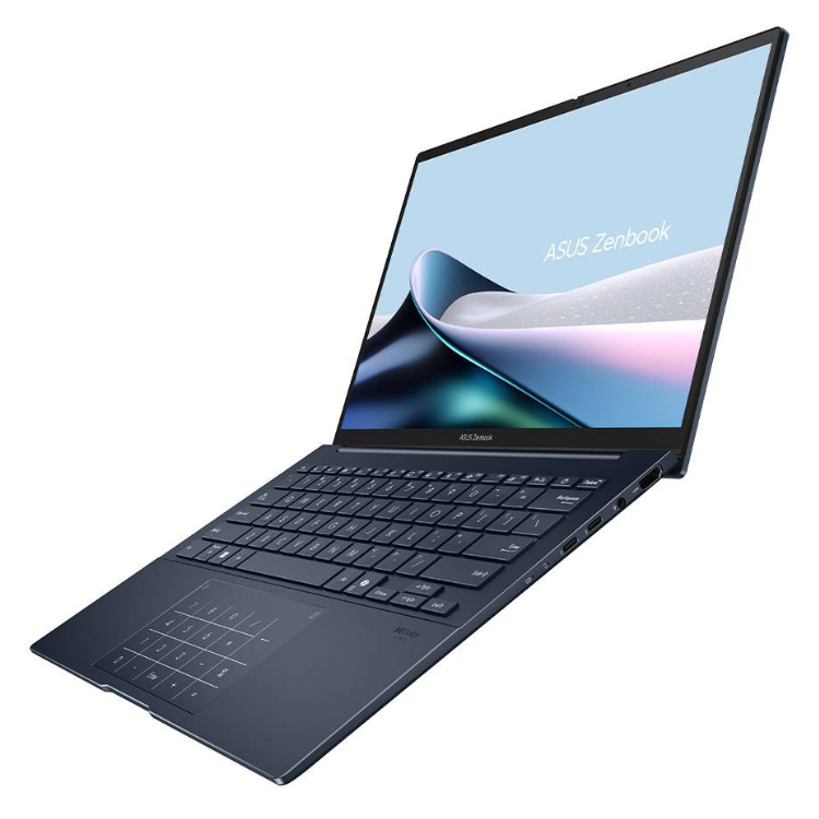 ASUS Zenbook laptop, black, 14-inch screen, Windows 11 Pro.