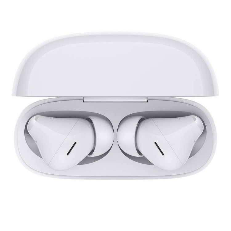 Auriculares Bluetooth Xiaomi Redmi Buds 8 Pro brancos em estojo.